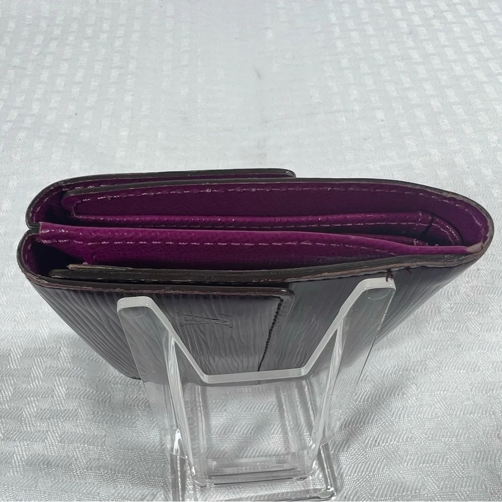 1136: Louis Vuitton Epi Leather Trifold Wallet Purple